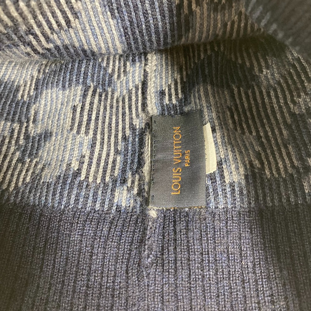 LOUIS VUITTON Knit hat M70725 wool blue beanie hat knit hat knit cap Camouflage camouflage mens Used Authentic