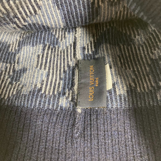 LOUIS VUITTON Knit hat M70725 wool blue beanie hat knit hat knit cap Camouflage camouflage mens Used Authentic