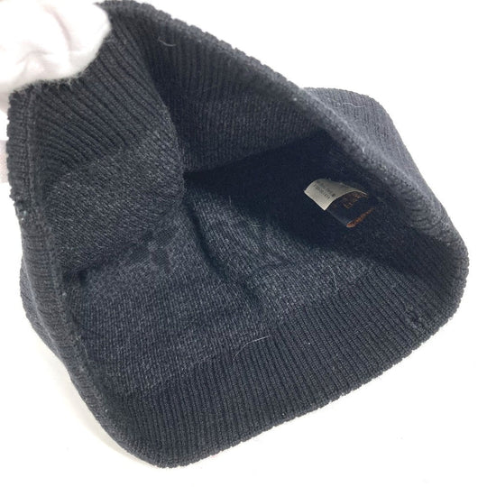 LOUIS VUITTON Knit hat M70727 wool black Bonnet Monogram Eclipse mens Used Authentic