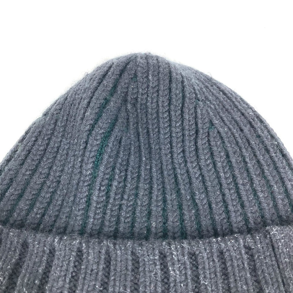 LOUIS VUITTON Knit hat wool gray beanie hat knit hat knit cap LV logo Women ‚l Used Authentic