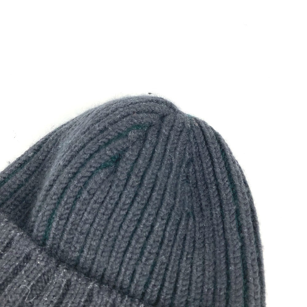 LOUIS VUITTON Knit hat wool gray beanie hat knit hat knit cap LV logo Women ‚l Used Authentic