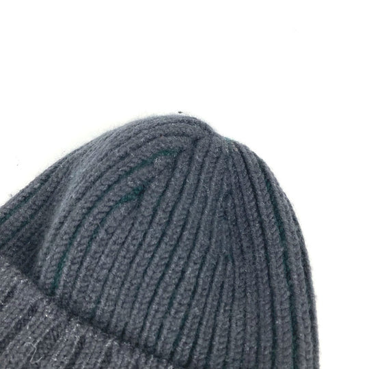 LOUIS VUITTON Knit hat wool gray beanie hat knit hat knit cap LV logo Women ‚l Used Authentic