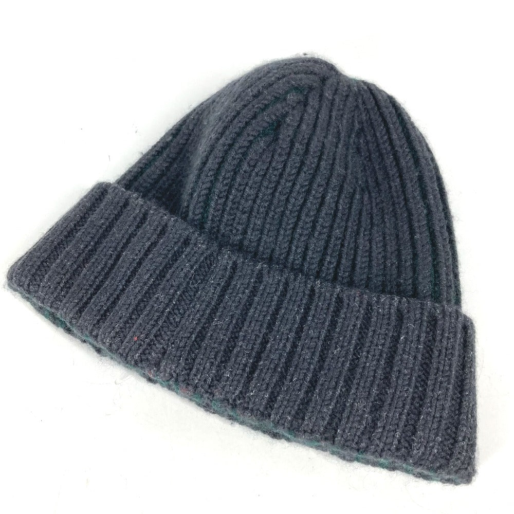 LOUIS VUITTON Knit hat wool gray beanie hat knit hat knit cap LV logo Women ‚l Used Authentic
