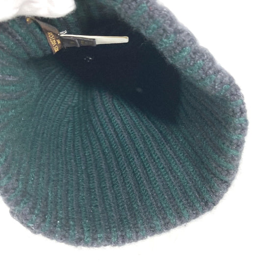 LOUIS VUITTON Knit hat wool gray beanie hat knit hat knit cap LV logo Women ‚l Used Authentic