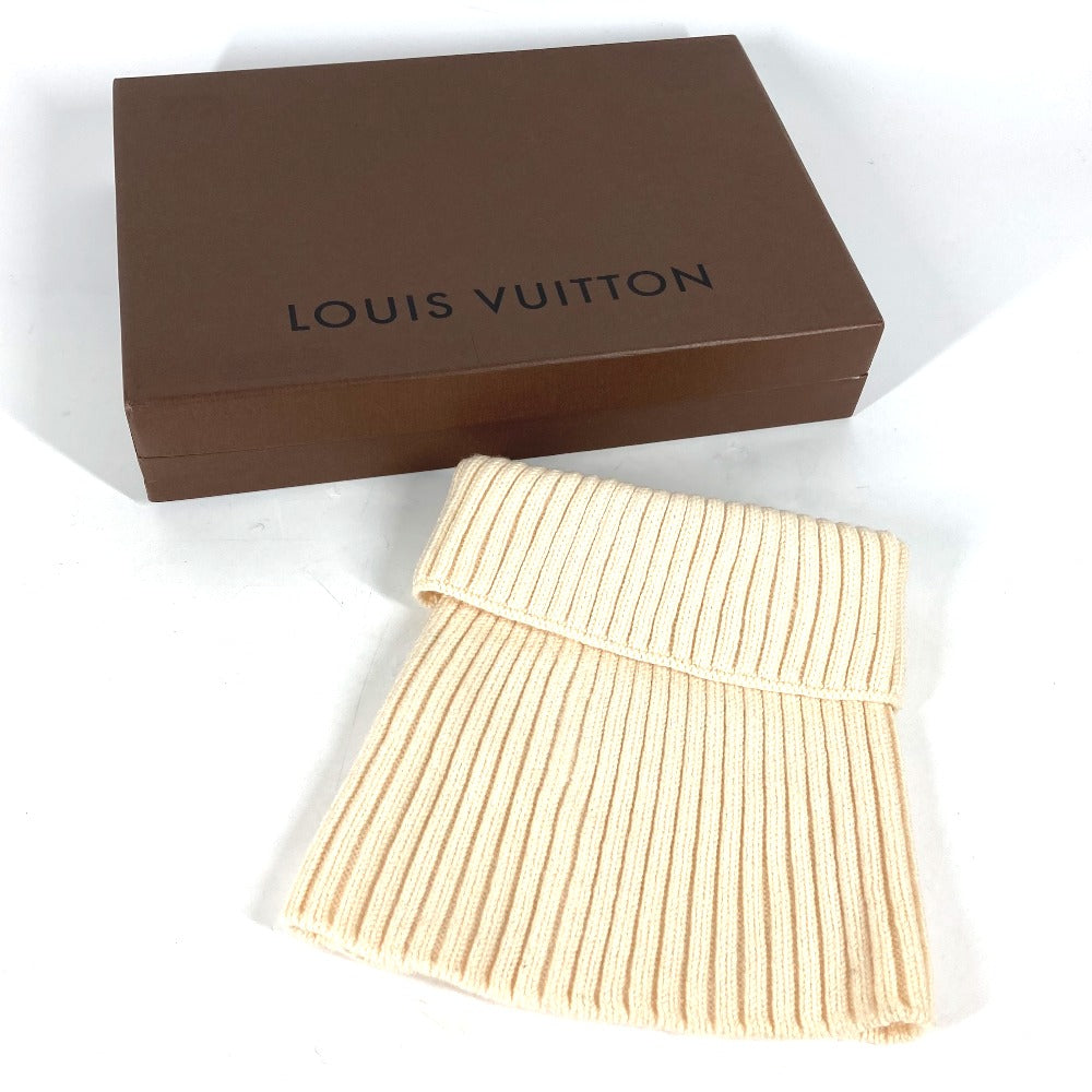 LOUIS VUITTON Knit hat wool Ivorytype beanie hat knit hat knit cap logo mens M Used Authentic