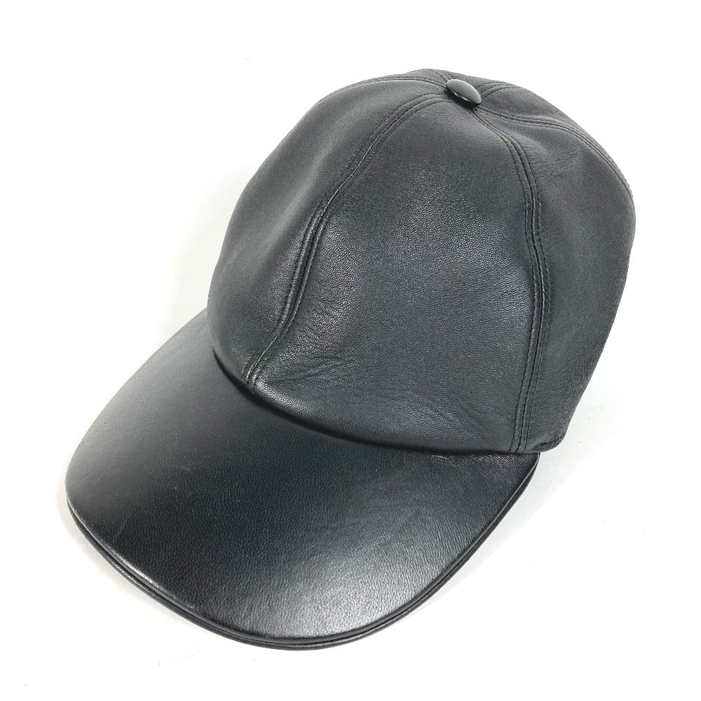 LOUIS VUITTON cap MP2428 leather black LV Staples Edition Cap