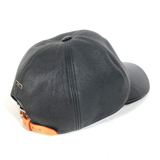 LOUIS VUITTON cap MP2428 leather black LV Staples Edition Cap