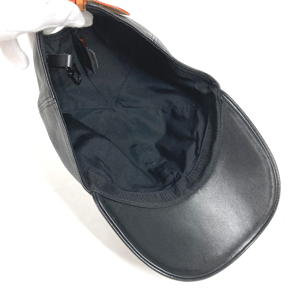 LOUIS VUITTON cap MP2428 leather black LV Staples Edition Cap