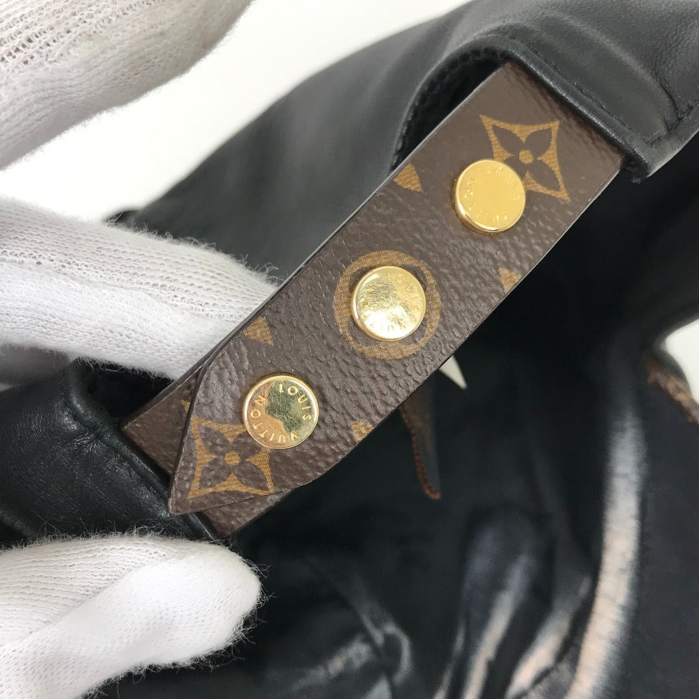 LOUIS VUITTON cap M76950 leather black Monogram Flower Cap Play L