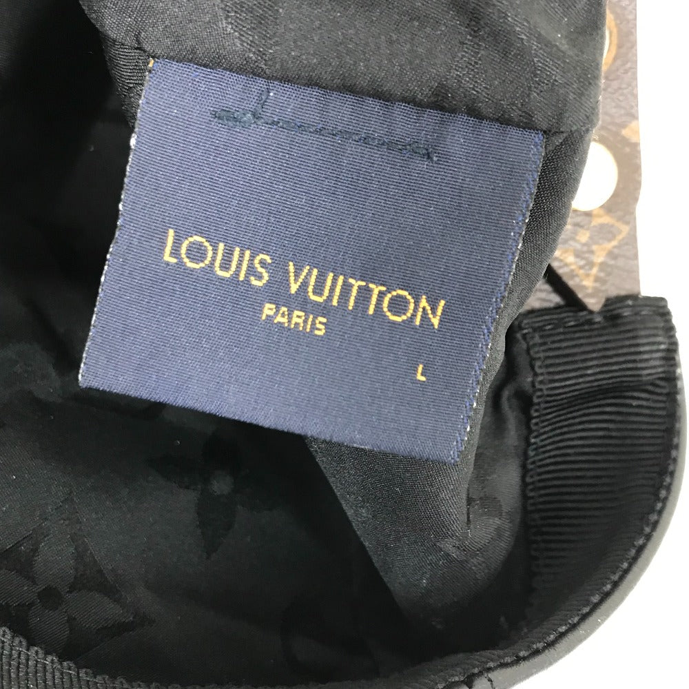 LOUIS VUITTON cap M76950 leather black Monogram Flower Cap Play L