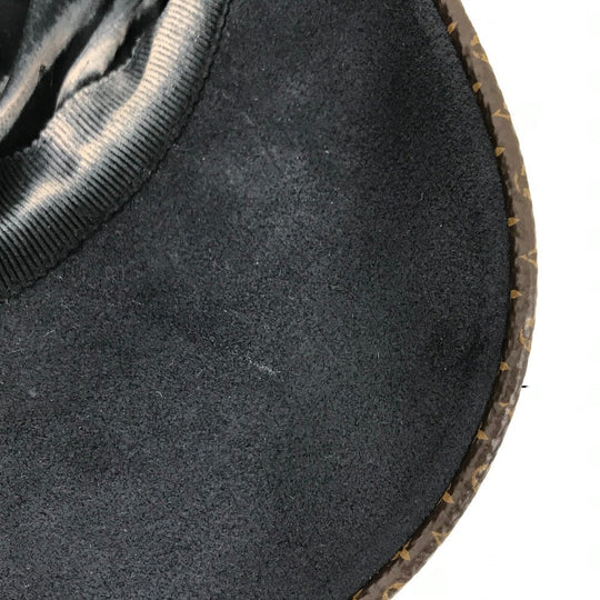 LOUIS VUITTON cap M76950 leather black Monogram Flower Cap Play L