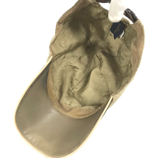LOUIS VUITTON cap M76504 Polyester, Silk beige Monogram cap my essentials mens M Used Authentic