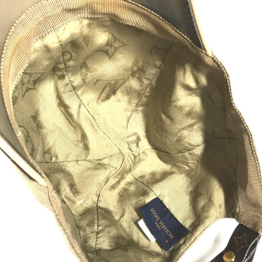 LOUIS VUITTON cap M76504 Polyester, Silk beige Monogram cap my essentials mens M Used Authentic
