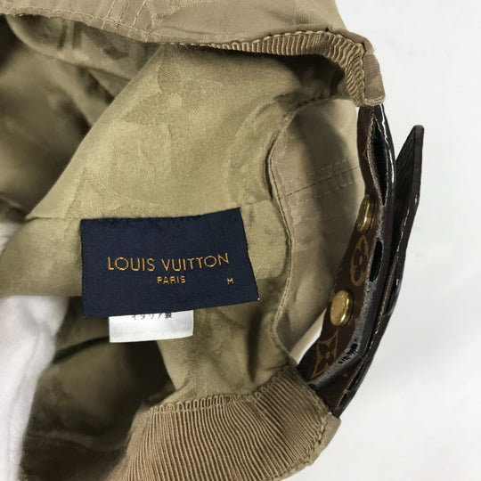 LOUIS VUITTON cap M76504 Polyester, Silk beige Monogram cap my essentials mens M Used Authentic