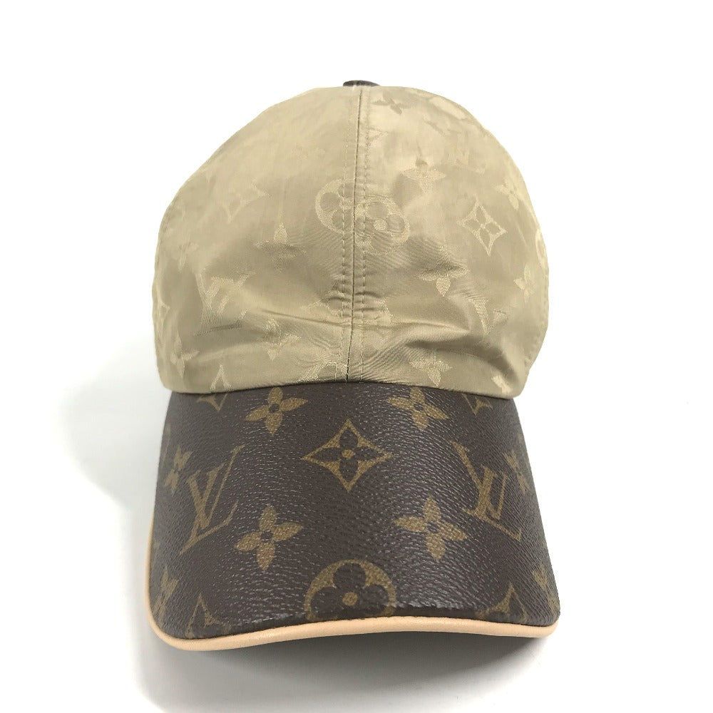 LOUIS VUITTON cap M76504 Polyester, Silk beige Monogram cap my essentials mens M Used Authentic