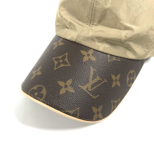 LOUIS VUITTON cap M76504 Polyester, Silk beige Monogram cap my essentials mens M Used Authentic
