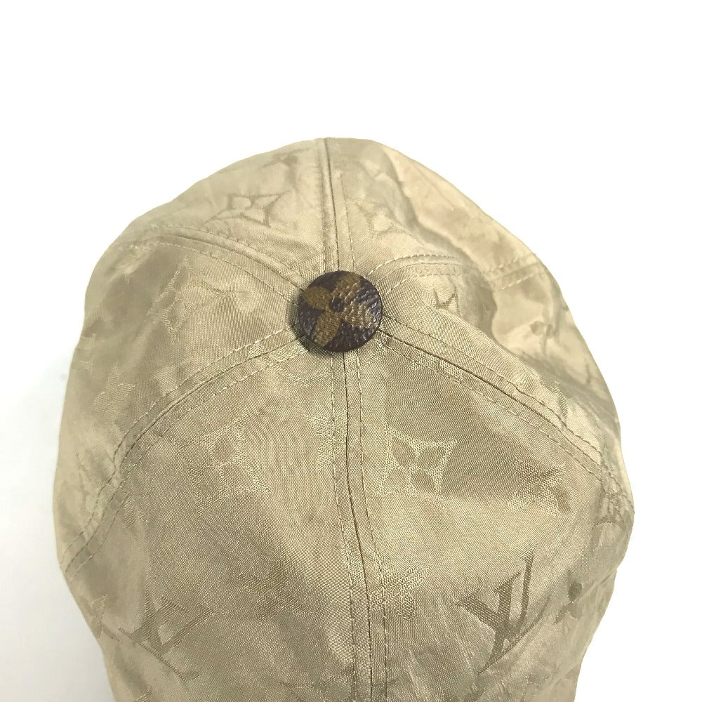 LOUIS VUITTON cap M76504 Polyester, Silk beige Monogram cap my essentials mens M Used Authentic
