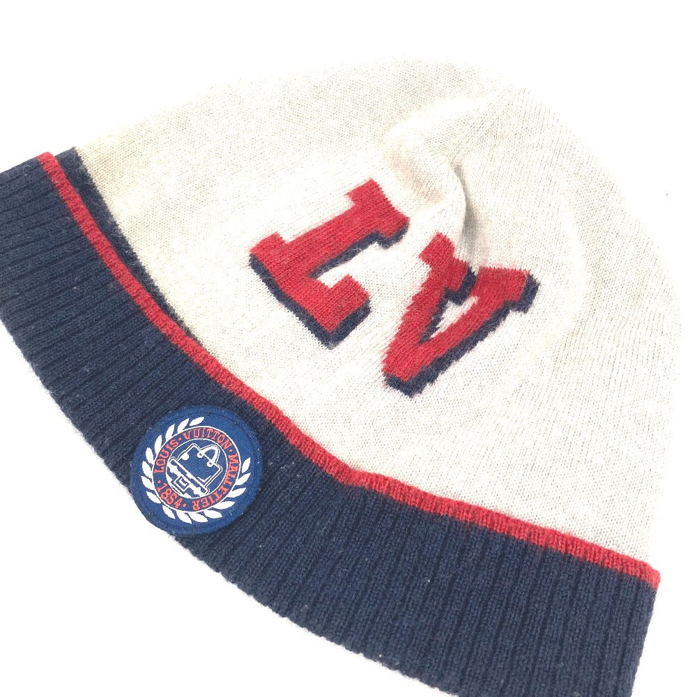 LOUIS VUITTON Knit hat M70531 wool Navy 1854 LV logo mens Used Authentic