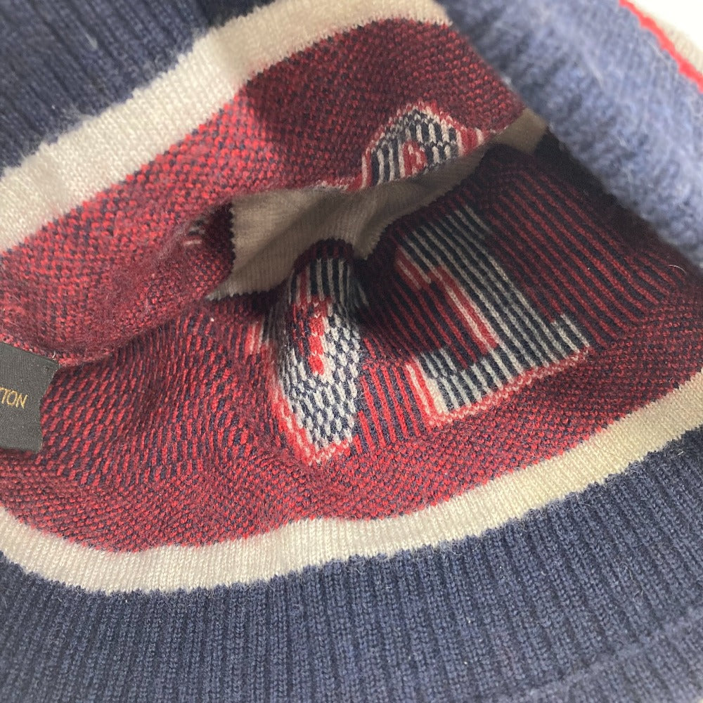 LOUIS VUITTON Knit hat M70531 wool Navy 1854 LV logo mens Used Authentic