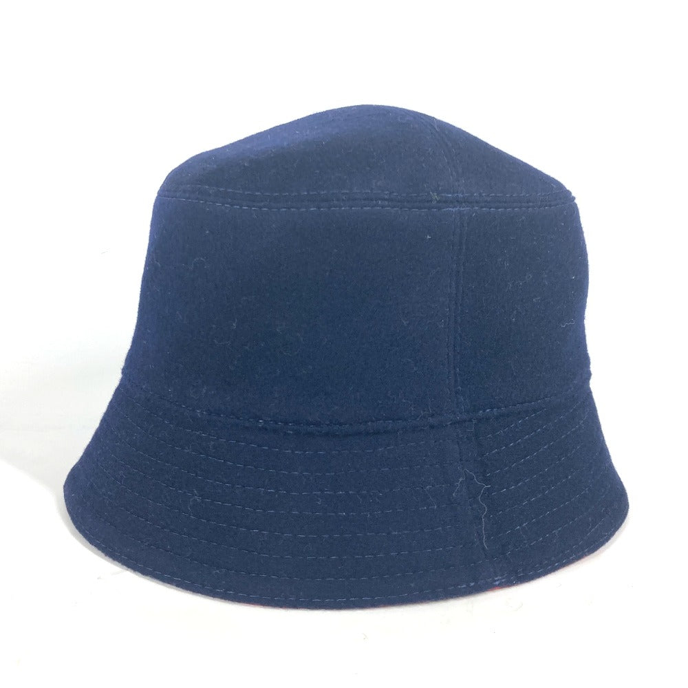 LOUIS VUITTON hat M7011M wool Navy chapeau monogram record mens M Used Authentic