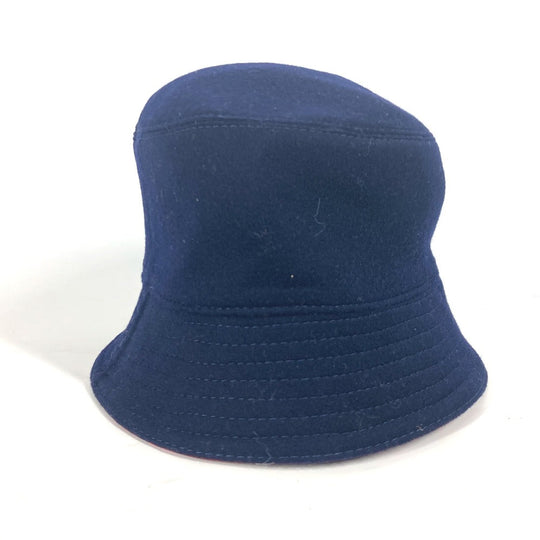 LOUIS VUITTON hat M7011M wool Navy chapeau monogram record mens M Used Authentic