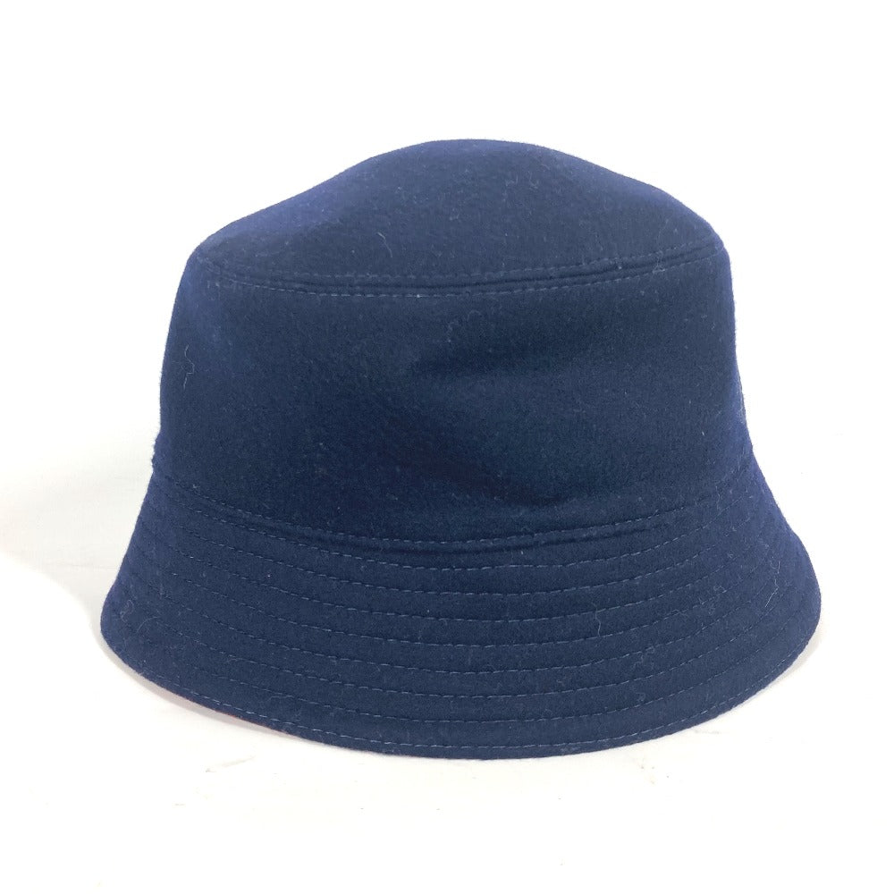 LOUIS VUITTON hat M7011M wool Navy chapeau monogram record mens M Used Authentic