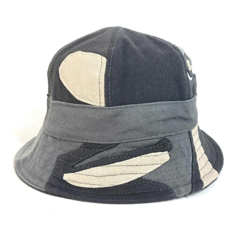 LOUIS VUITTON hat M7186L cotton gray LV Bucket Hat Portrait mens Used Authentic