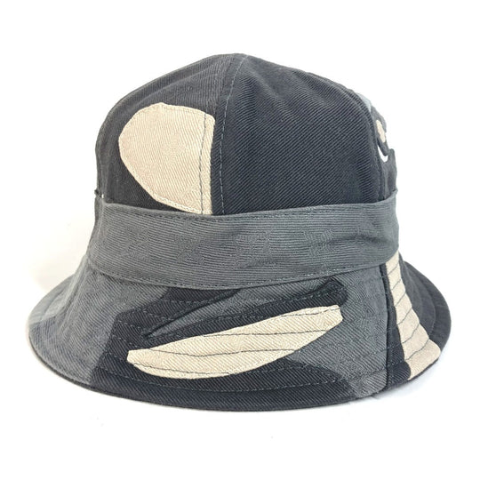 LOUIS VUITTON hat M7186L cotton gray LV Bucket Hat Portrait mens Used Authentic