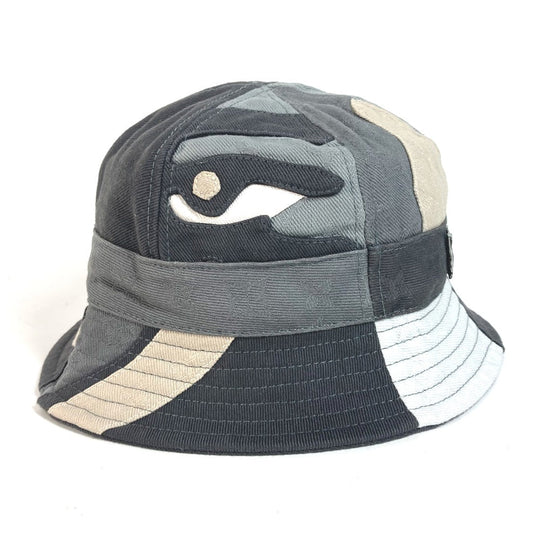 LOUIS VUITTON hat M7186L cotton gray LV Bucket Hat Portrait mens Used Authentic