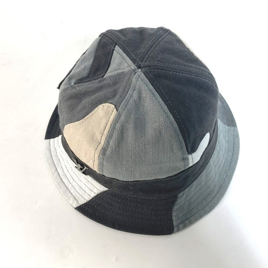 LOUIS VUITTON hat M7186L cotton gray LV Bucket Hat Portrait mens Used Authentic
