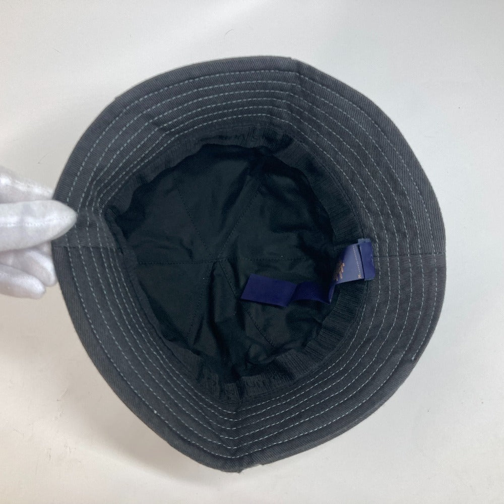 LOUIS VUITTON hat M7186L cotton gray LV Bucket Hat Portrait mens Used Authentic
