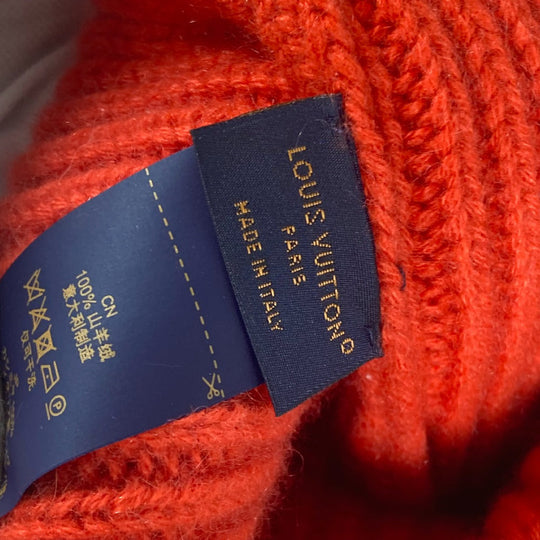 LOUIS VUITTON Knit hat M77949 cashmere Red beanie hat knit hat knit cap Beanie LV Ahead. mens Used Authentic