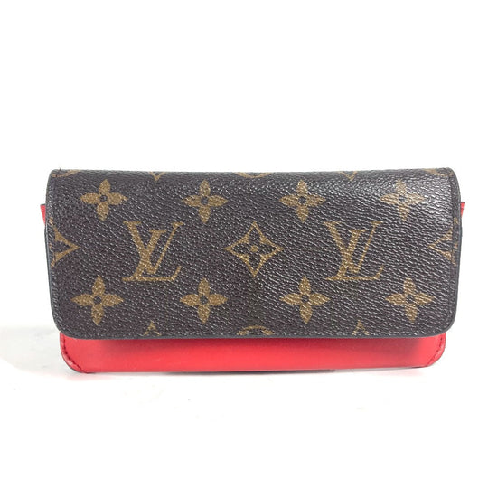 LOUIS VUITTON glasses case GI0372 Monogram canvas Red Monogram Etui Lunette Woody Women Used Authentic