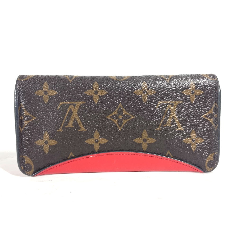 LOUIS VUITTON glasses case GI0372 Monogram canvas Red Monogram Etui Lunette Woody Women Used Authentic