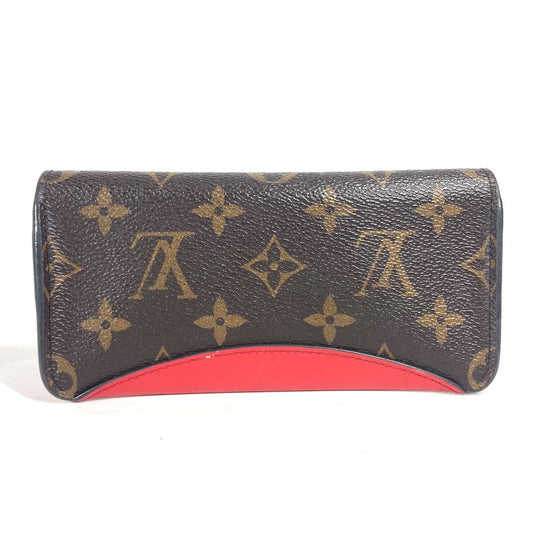 LOUIS VUITTON glasses case GI0372 Monogram canvas Red Monogram Etui Lunette Woody Women Used Authentic