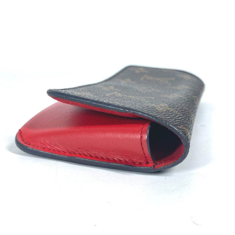 LOUIS VUITTON glasses case GI0372 Monogram canvas Red Monogram Etui Lunette Woody Women Used Authentic