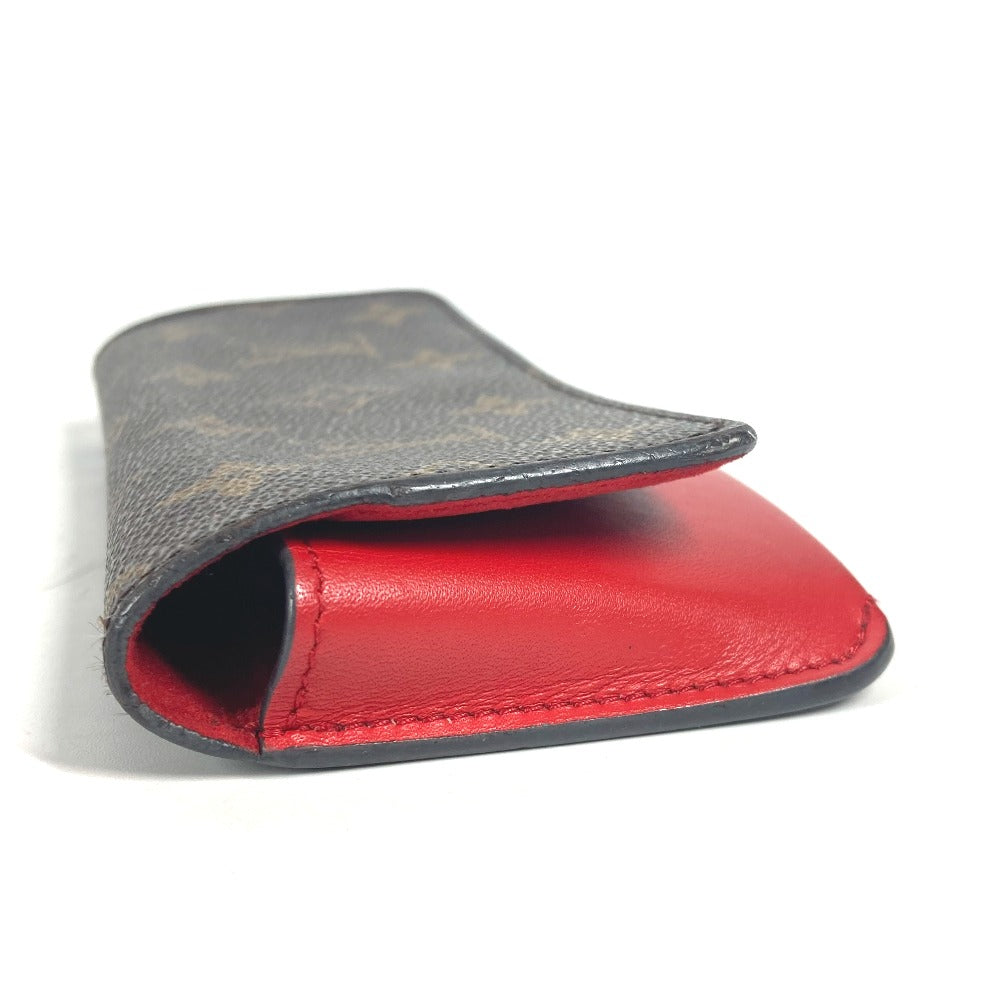 LOUIS VUITTON glasses case GI0372 Monogram canvas Red Monogram Etui Lunette Woody Women Used Authentic