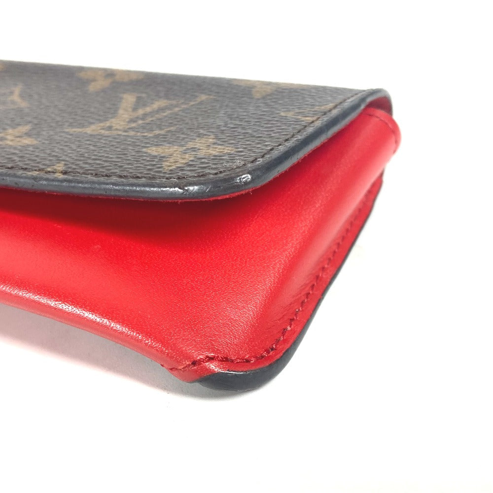 LOUIS VUITTON glasses case GI0372 Monogram canvas Red Monogram Etui Lunette Woody Women Used Authentic