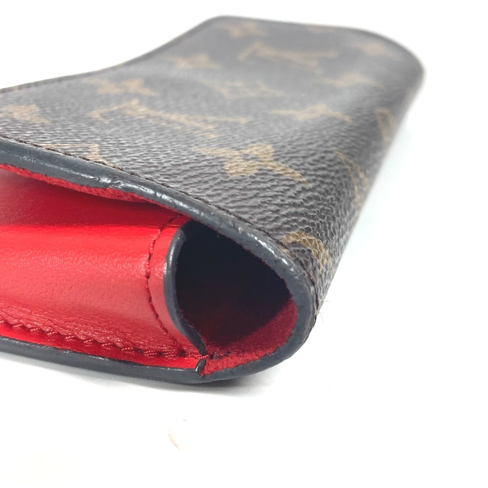 LOUIS VUITTON glasses case GI0372 Monogram canvas Red Monogram Etui Lunette Woody Women Used Authentic
