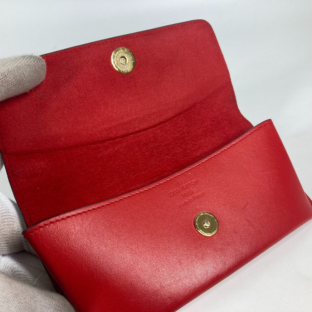 LOUIS VUITTON glasses case GI0372 Monogram canvas Red Monogram Etui Lunette Woody Women Used Authentic