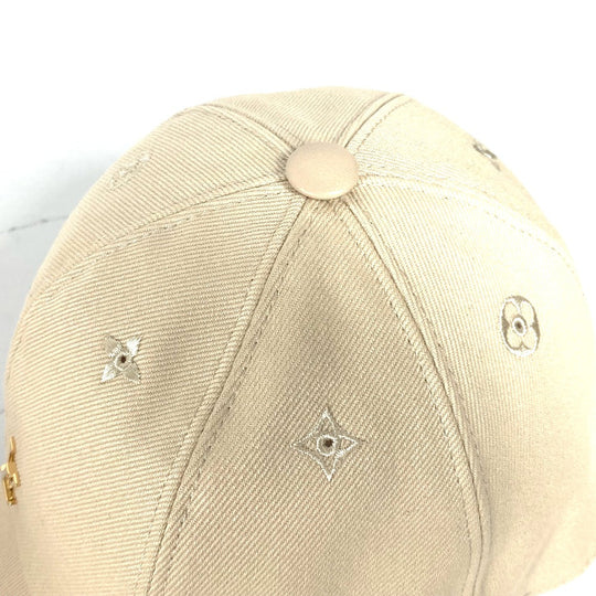 LOUIS VUITTON cap M7051M cotton beige Cap LV Iconic Women M Used Authentic