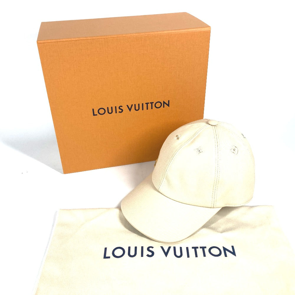 LOUIS VUITTON cap M7051M cotton beige Cap LV Iconic Women M Used Authentic