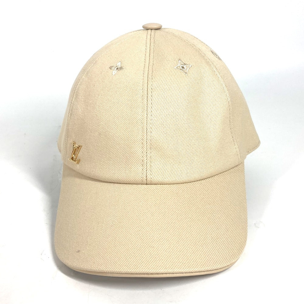 LOUIS VUITTON cap M7051M cotton beige Cap LV Iconic Women M Used Authentic