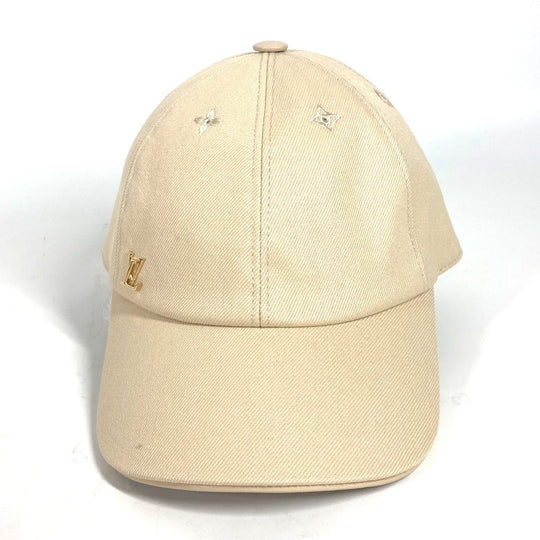 LOUIS VUITTON cap M7051M cotton beige Cap LV Iconic Women M Used Authentic