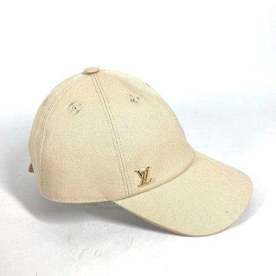 LOUIS VUITTON cap M7051M cotton beige Cap LV Iconic Women M Used Authentic