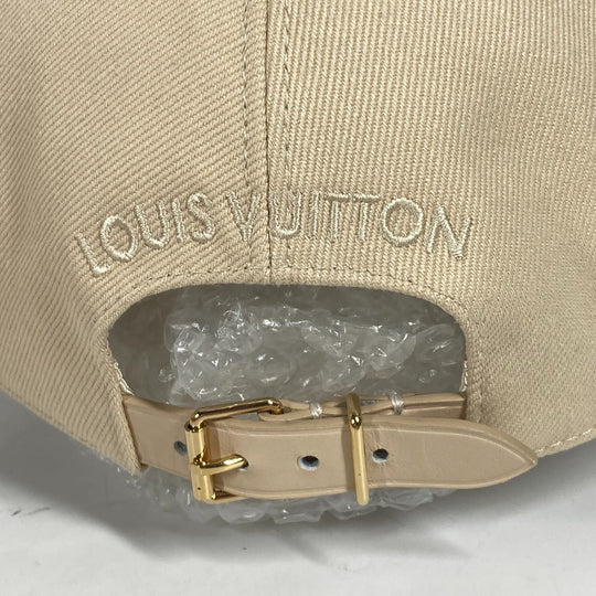 LOUIS VUITTON cap M7051M cotton beige Cap LV Iconic Women M Used Authentic