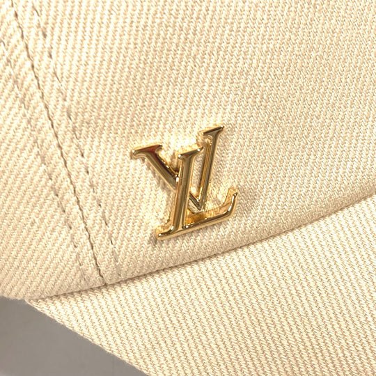 LOUIS VUITTON cap M7051M cotton beige Cap LV Iconic Women M Used Authentic