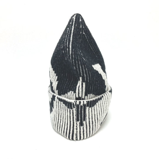 LOUIS VUITTON Knit hat M77997 wool black Bonnet Rib Flower Monogram mens Used Authentic