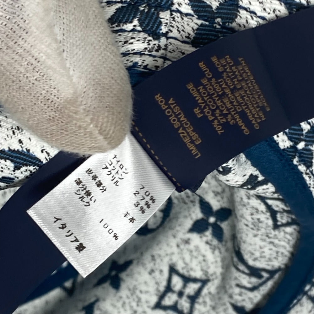 LOUIS VUITTON hat M77435 Polyamide, Cotton blue Monogram denim Bucket hat denim Women Used Authentic