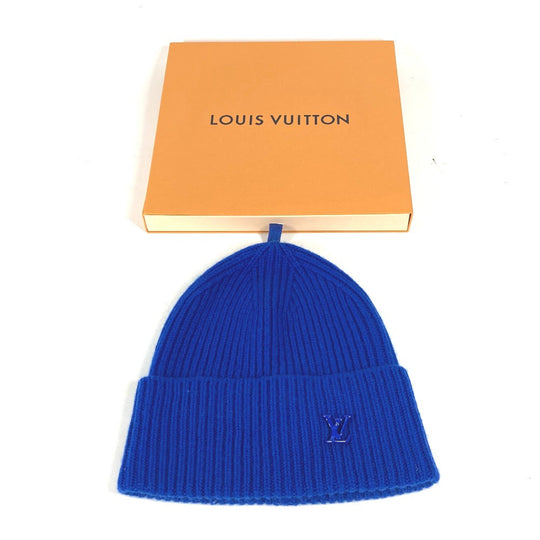 LOUIS VUITTON Knit hat M77957 cashmere blue beanie hat knit hat knit cap Bonnet LV Ahead mens Used Authentic